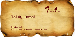 Toldy Antal névjegykártya